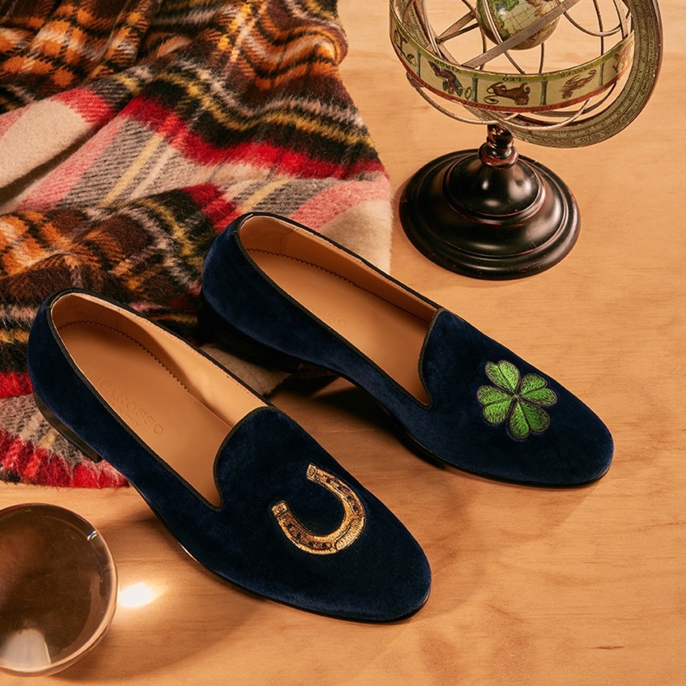 Scarosso Myrtle Blue Velvet Shoes